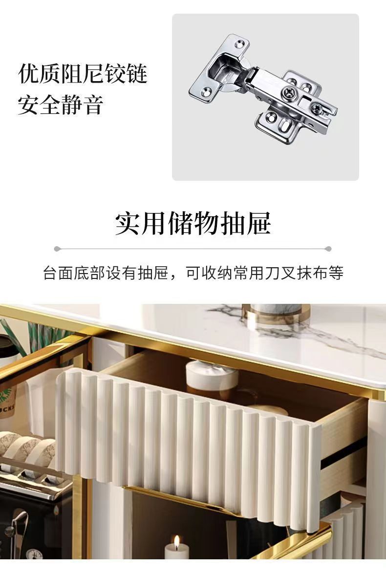 Italian style light luxury rock board dining cabinet manufacturer living room tea cabinet apartment hotel model room storage cabinet furniture wholesale