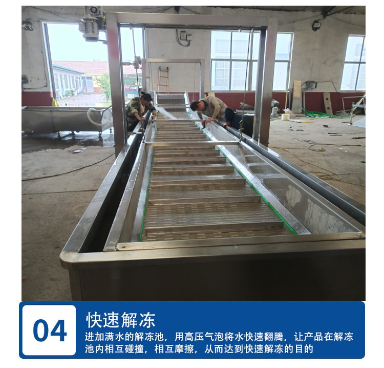 Seafood, fish, and shrimp thawing machine, fruit and vegetable processing thawing machine, continuous pork rapid thawing assembly line, Jingxiang