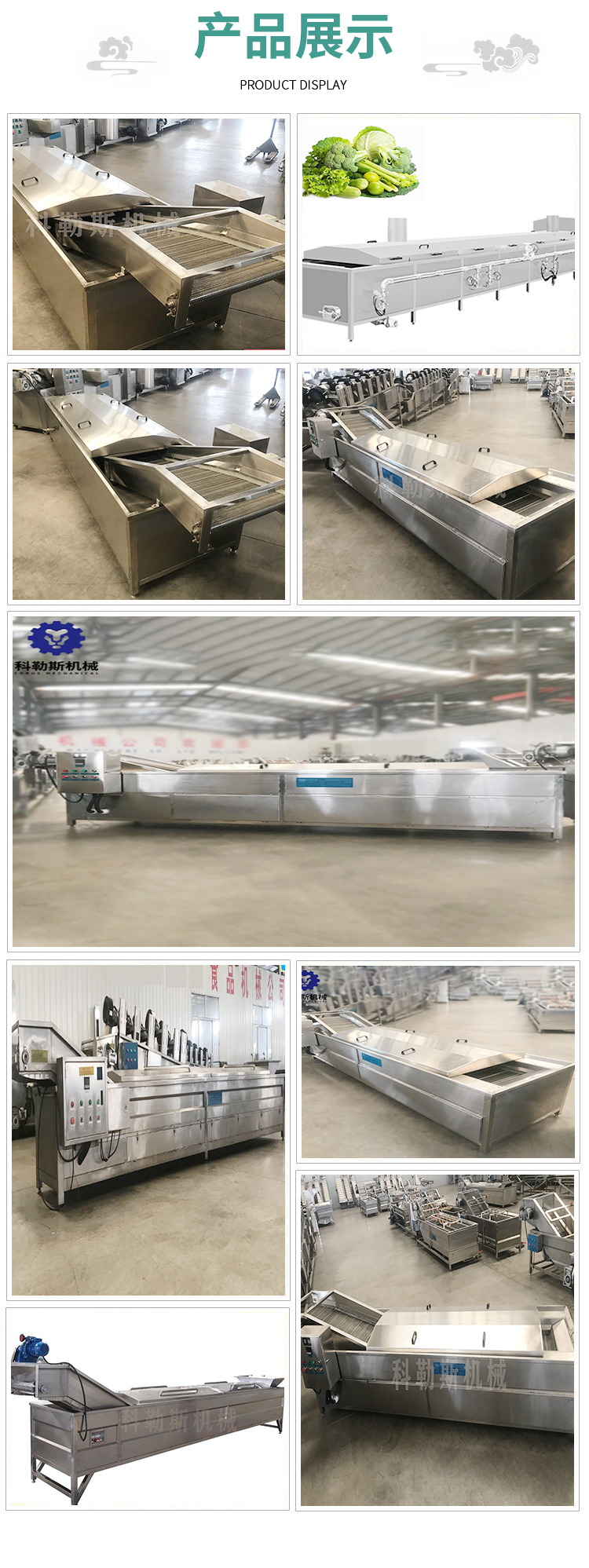 Continuous blanching line LPT3000 vegetable and fruit pasteurization machine runs smoothly and is easy to maintain