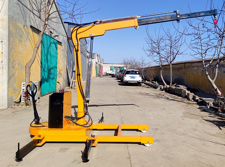 Electric hydraulic crane Simple traveling Cantilever rotating mobile transport Vehicle mounted small crane Lifting lift