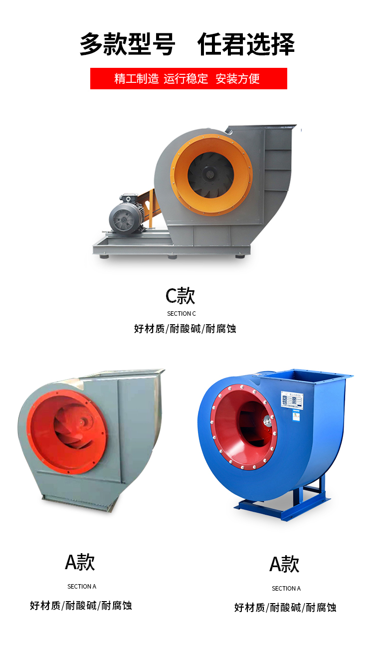 Industrial 4-72-8C variable frequency explosion-proof centrifugal fan axial flow workshop exhaust gas ventilation fiberglass material