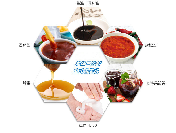 Hengwei vertical liquid sauce mechanical pump, three side sealing, chili oil seasoning bag filling machine, commercial packaging machine