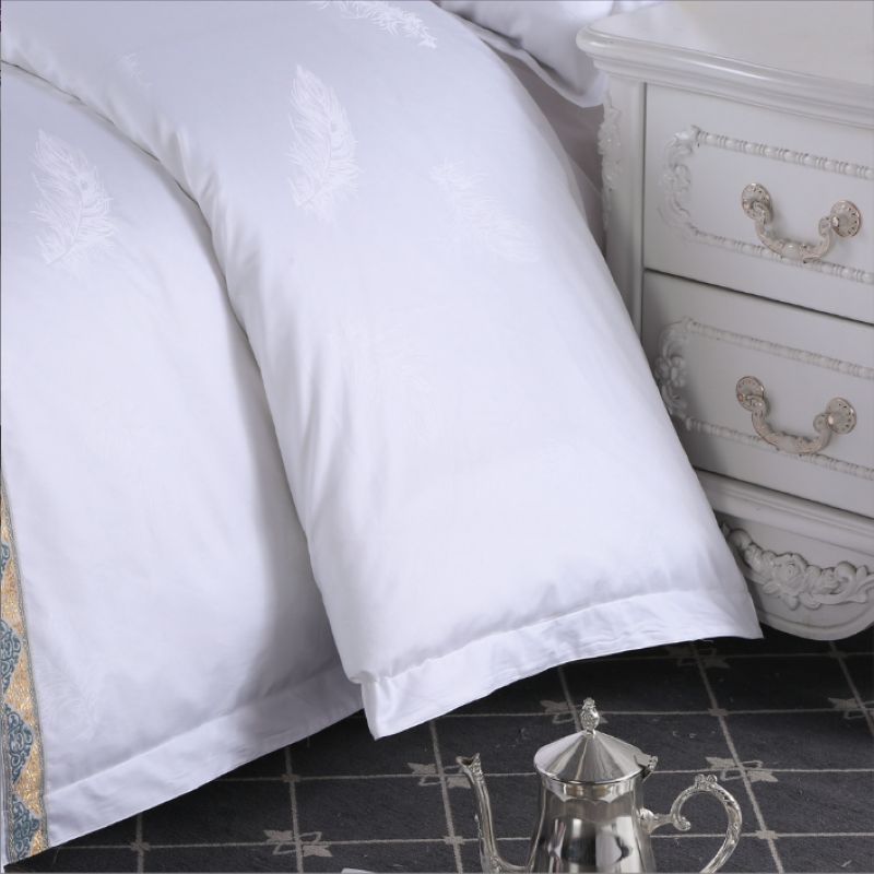 Wholesale of hotel linen, cotton bed sheets, bedding covers, high-end woven ribbons, jacquard four piece sets