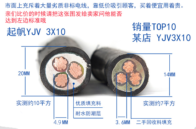 Qifan National Standard Pure Copper Core YJV2 3 4 5 core 10 16 25 35 50 square meter Outdoor Power Cable