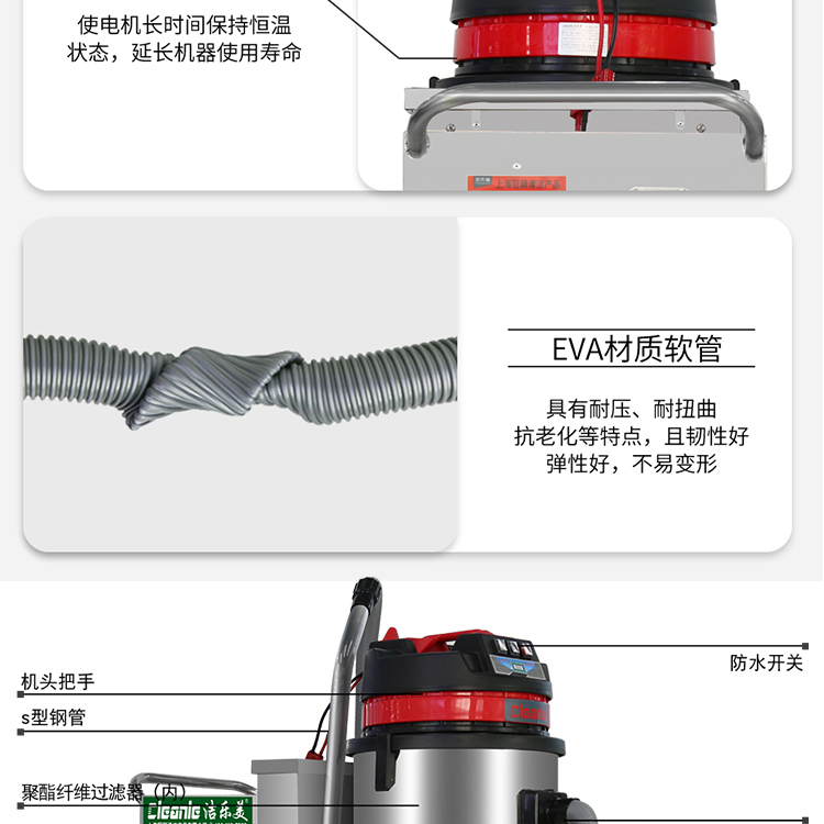 Battery type Vacuum cleaner, Jielomei GS-1580XP bucket type industrial vacuum cleaner, dust collection equipment for factory workshop