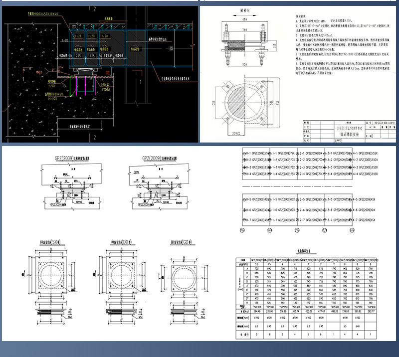 Two way light rail shock absorption bearing KBQZ uplift reinforced concrete has long aging and corrosion resistance life