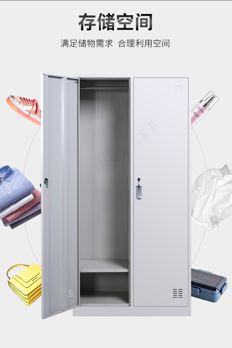 Steel staff dormitory changing cabinet with lock storage iron storage locker changing cabinet