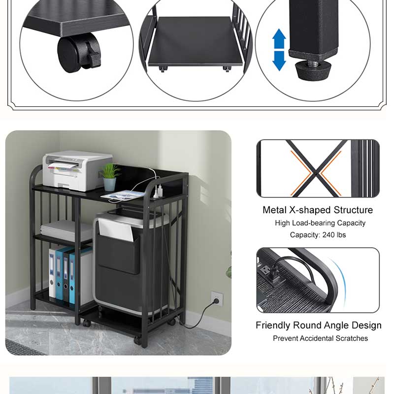 The printer bracket with storage and charging station supplied by the source manufacturer can be exported, which is suitable for Small office/home office