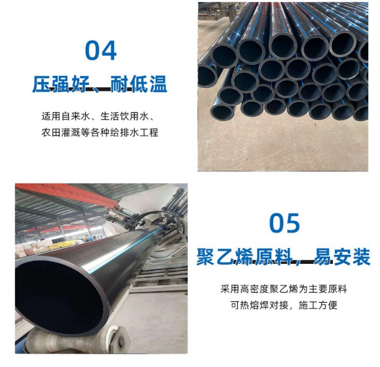 Xingtai PE water supply pipe, HDPE threading pipe, communication pipe, flame retardant, crack proof, acid and alkali resistant drinking water delivery pipe