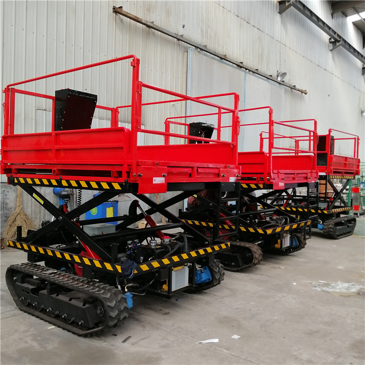 Small orchard lifting and picking machine scissor fork type electric hydraulic high-altitude operation lifting platform