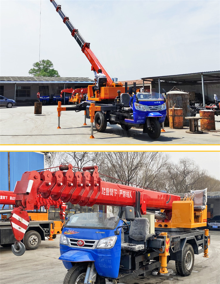 Three wheeled crane, agricultural and garden truck mounted crane, building hydraulic telescopic boom crane, Guisheng