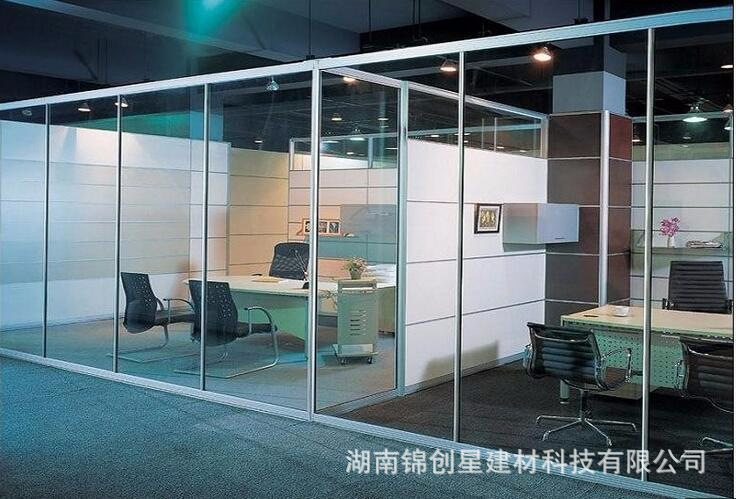 Office glass partition wall, double glass louver partition, hotel office glass partition, fireproof partition