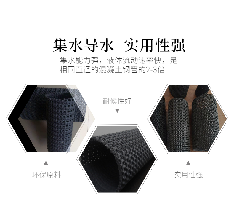 Perforated curved hard permeable pipe construction engineering municipal drainage pipe PE permeable pipe Chuangxing