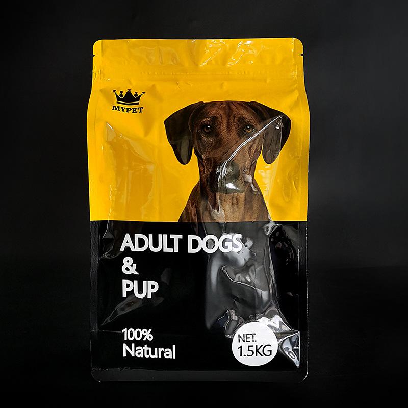 Spot 1.5kg dog food bag with octagonal sealing, three-dimensional food grade packaging bag, aluminum plated composite thickened bone sealing bag