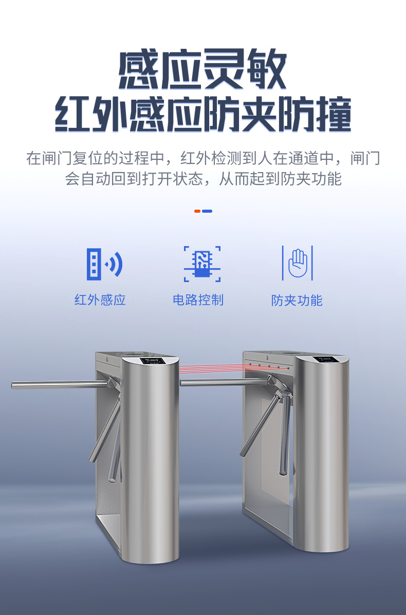 Qigong Access Control Swing Gate Pedestrian Passage System Real name Gate Machine Gate Manufacturer Three Roller Gate on Construction Site