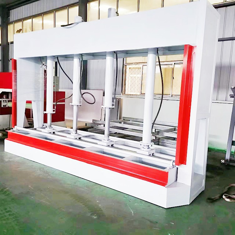 Hydraulic cold press machine for building formwork, furniture factory equipped with glue coating machine, woodworking press machine comes with pressure limit reminder