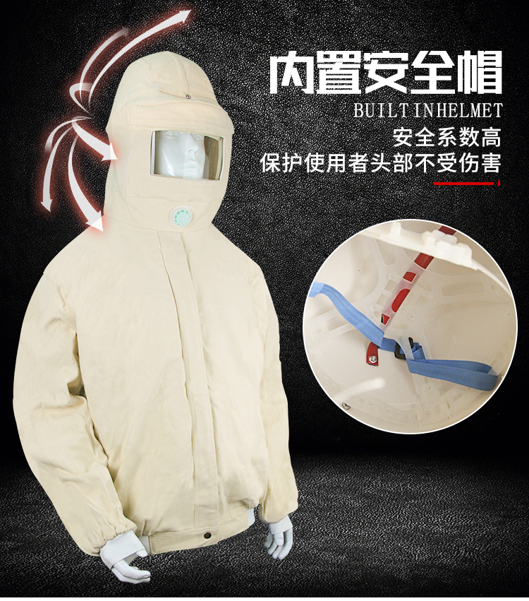 Rongzhituo canvas polishing and painting protective sandblasting suit sandblasting hat one-piece sandblasting suit work protective labor protection suit