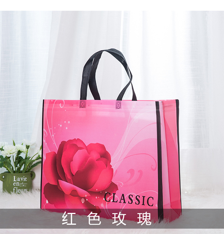 Non woven tote bag printed with logo, covered with film, advertising, tote bag in stock, education, promotion, shopping bag printing