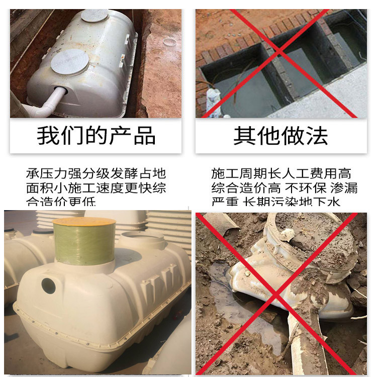 2.5 m3 molded Septic tank small FRP oil separator Hongzhao sedimentation tank customization