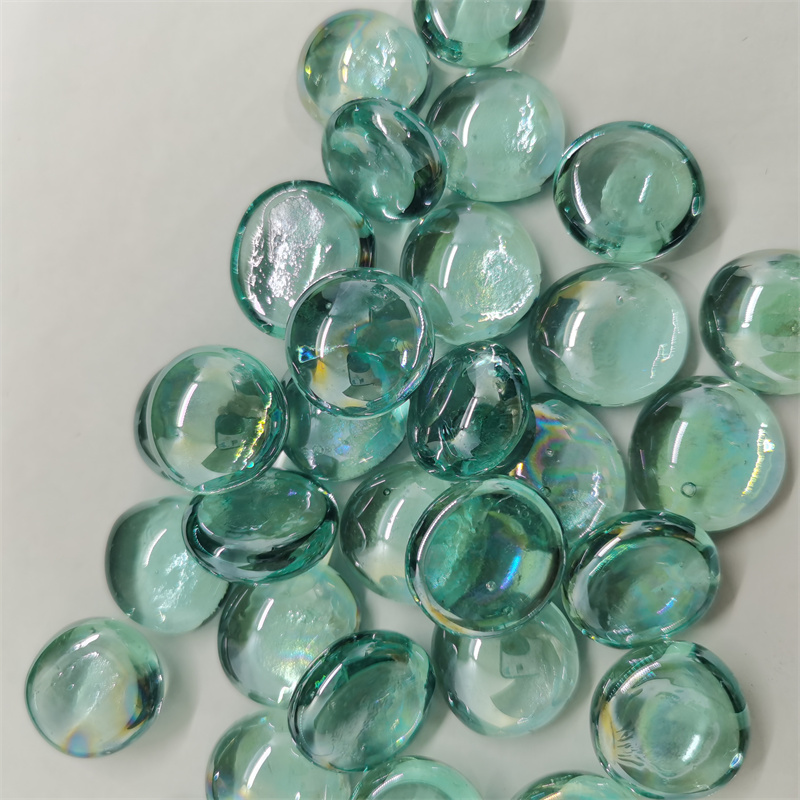 Supply frosted glass flat beads for landscape design, bulk decoration, and landscaping glass beads