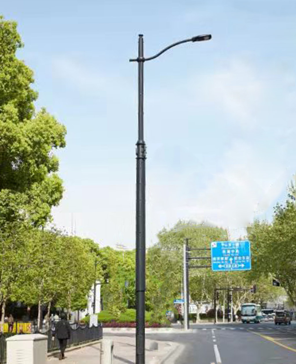 8 meter conch arm double arm LED solar street light customized for residential roads