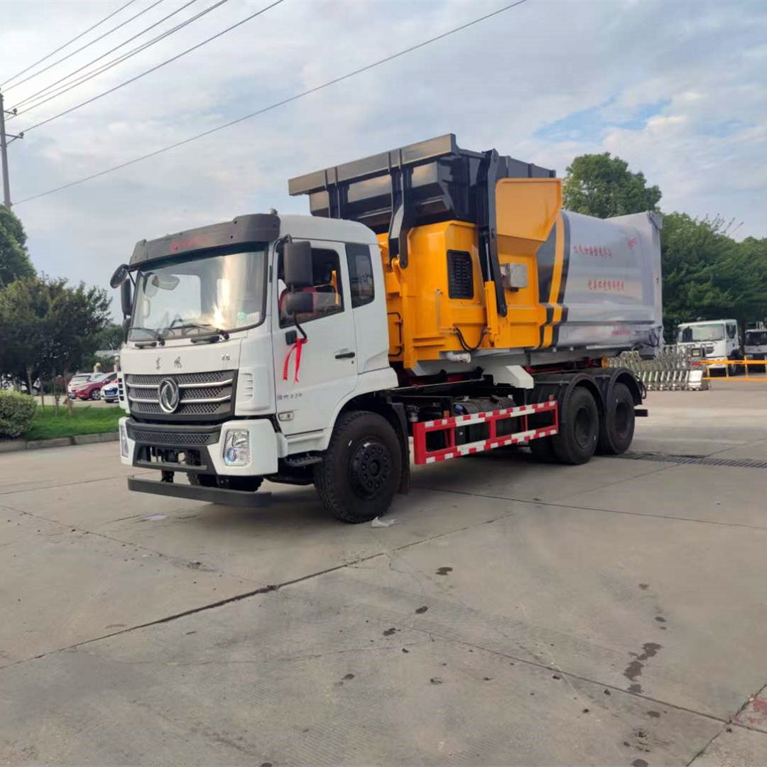 Dongfeng Tianlong 25t arm hook arm car carriage detachable Garbage truck with Construction waste container