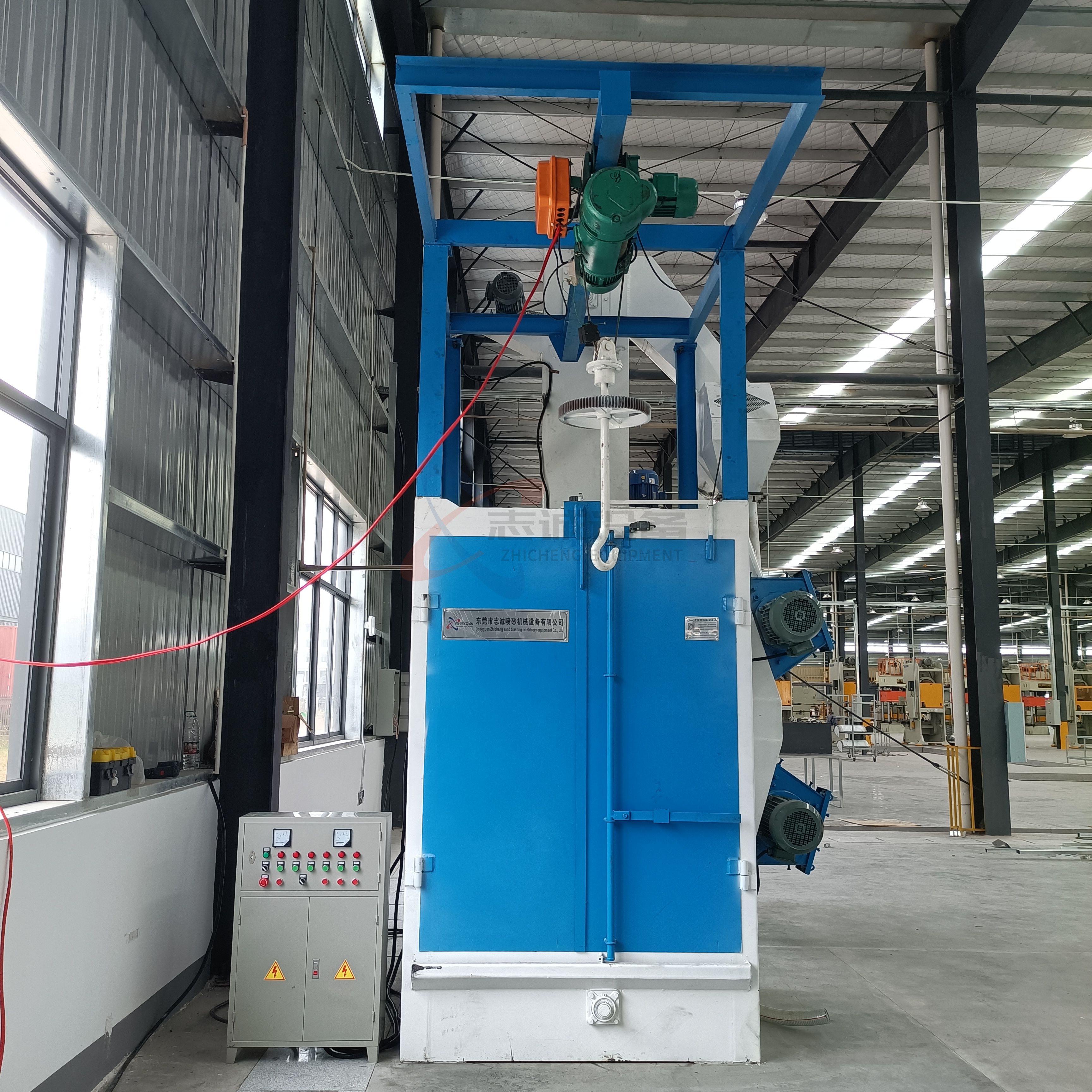 Large hook type shot blasting machine, batch cleaning, rust removal, polishing, sandblasting and shot blasting machine for steel shot blasting surface