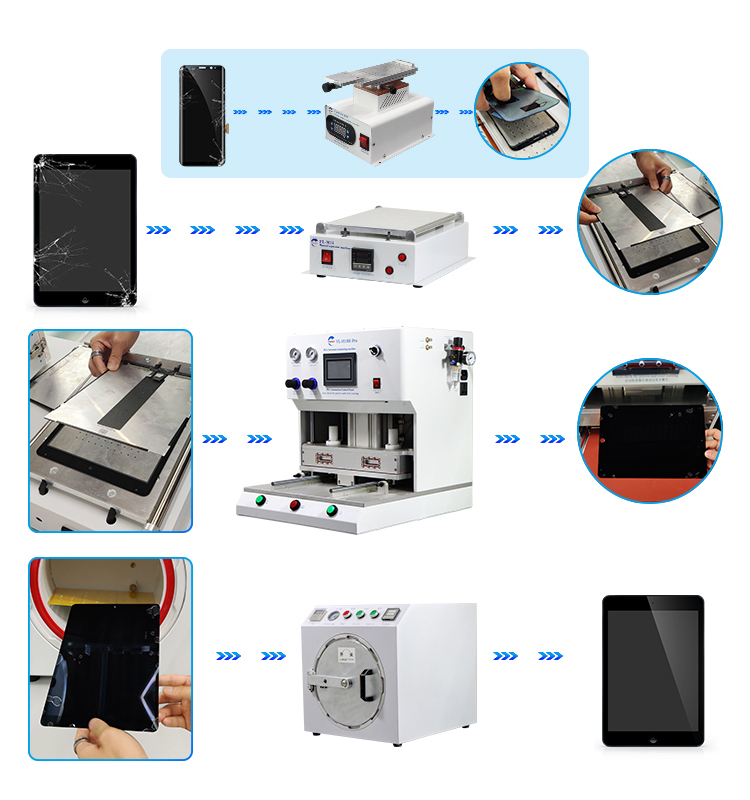 Haoli LCD Repair Vacuum Laminating Machine Flat Watch Universal Vacuum Hot Press 1 Piece Set