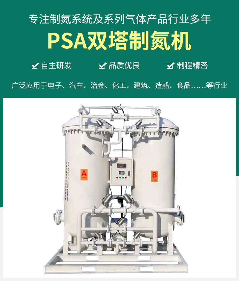 PSA dual tower nitrogen generator High purity food nitrogen production equipment Efficient pressure swing adsorption industrial air purification equipment