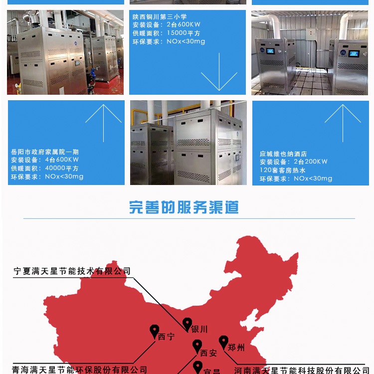 Hot water constant temperature system heating system equipment, gas condensation low nitrogen module boiler energy-saving installation project