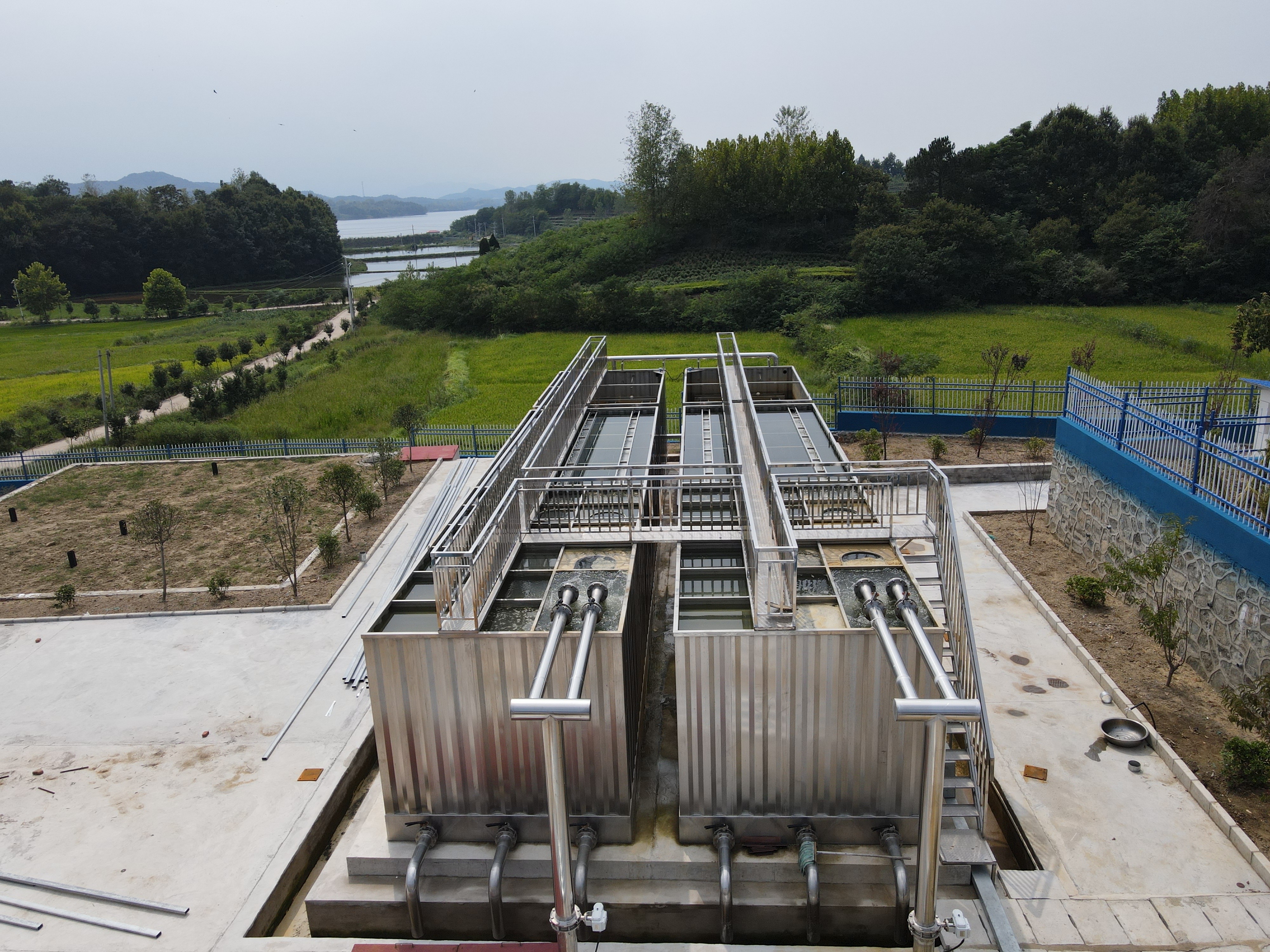 Integrated rural drinking water treatment equipment with a processing capacity of SUS304 in Yushui Water Service, with a capacity of 100t/h