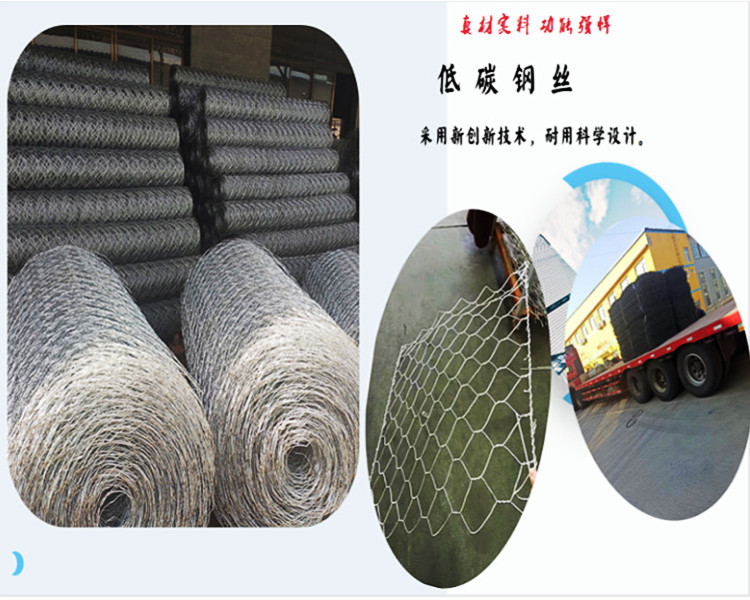 Wrapped plastic gabion mesh slope bank erosion prevention mesh gabion mesh Reno mattress Shixiong
