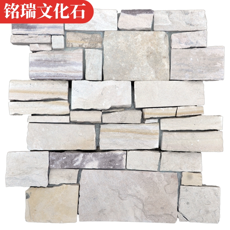 White sandstone cement test Zhan Culture Stone Park retaining wall, broken block stone combination, random stone wall stone