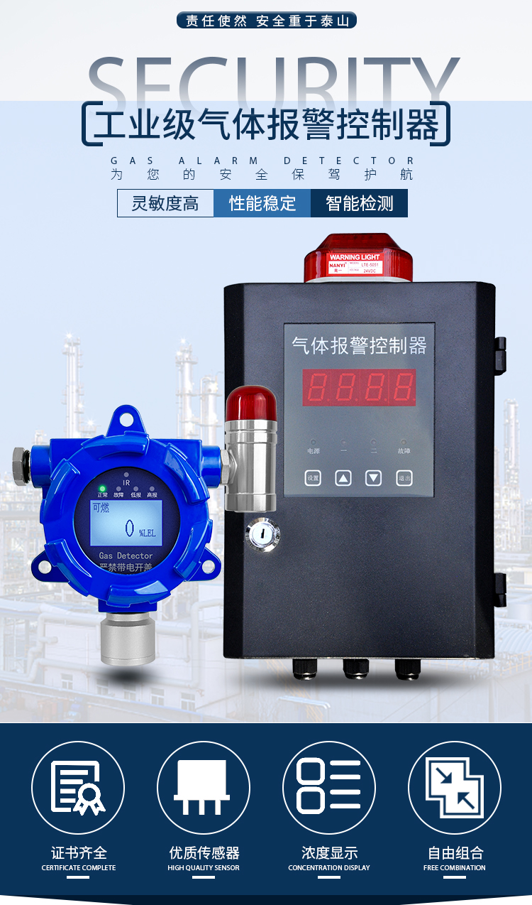 Oxygen detectors - Explosion proof oxygen content gas concentration alarm for limited space warehouse buildings in chemical plants