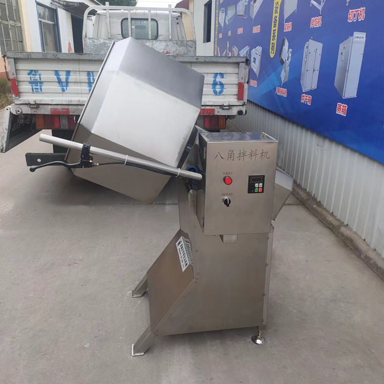 Stainless steel vertical commercial leisure food grade automatic powder wrapping and slurry hanging octagonal mixing machine puffed food seasoning machine