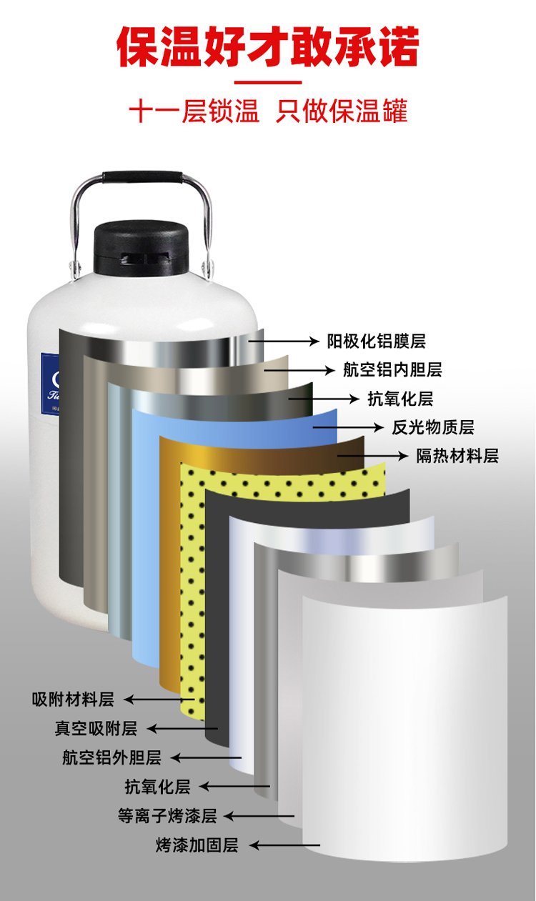 Tianchi YDS-16 aviation aluminum storage type biological liquid nitrogen tank with a capacity of 2L and a diameter of 50mm