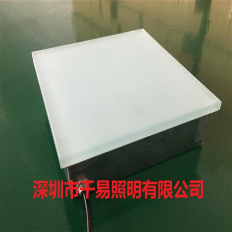 Qianyi Customized LED Luminous Character Linear Floor Tile Lamp Luminous Glass Tile Interactive Floor Tile Screen Shadowless Lamp QY-WY12