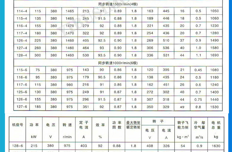 Taifu Xima Motor JR series 8-pole 245KW-JR138-8 low-voltage three-phase asynchronous wound motor