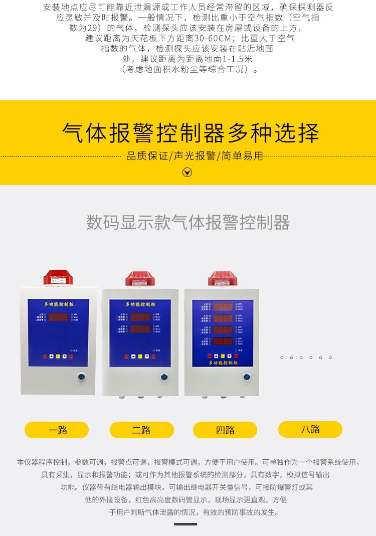 Toxic gas ethylene oxide leakage detector, acousto-optic digital display detector, 4-20ma