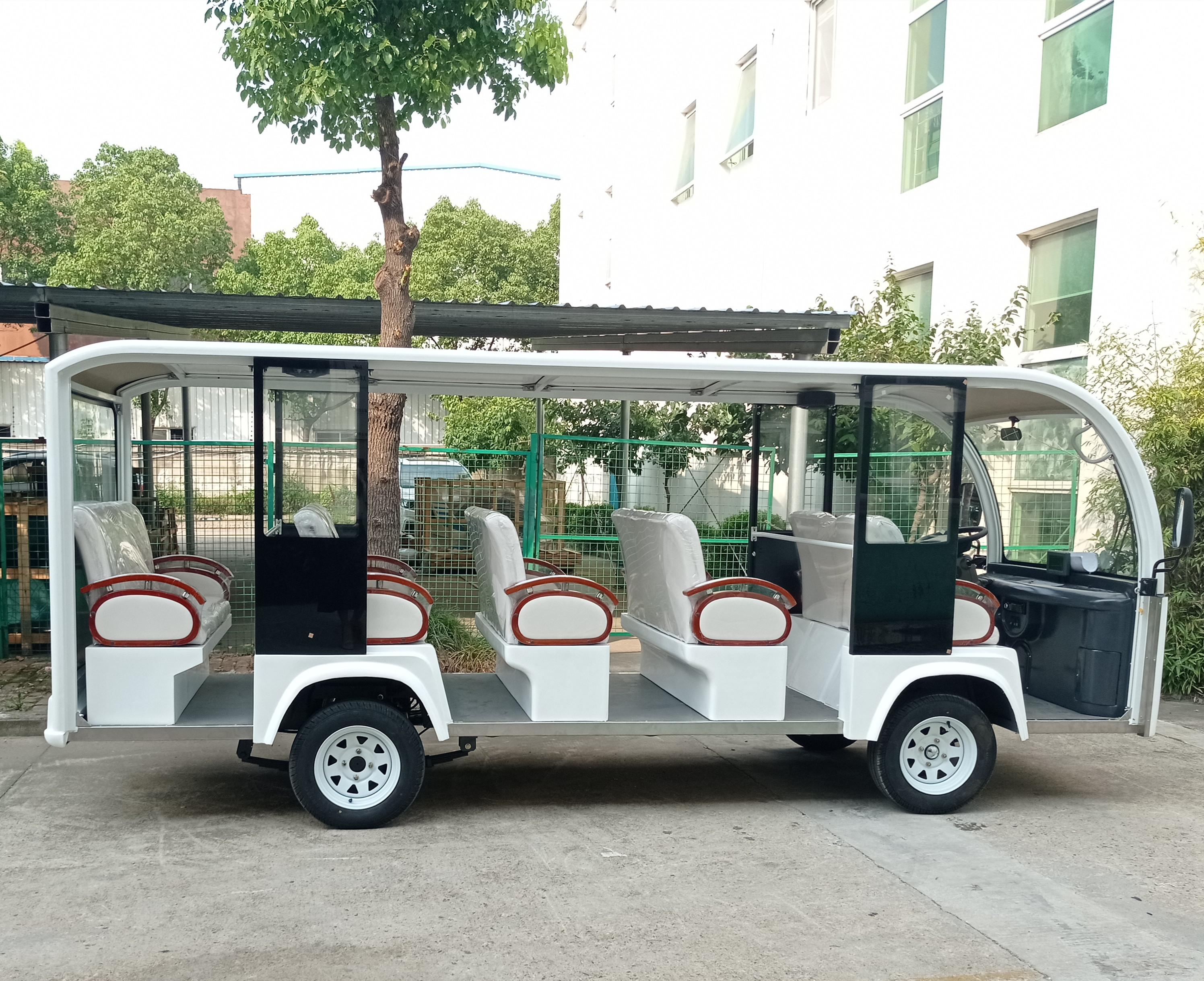 14 seat open luxury seats, factory reception battery car, electric tour reception sightseeing car