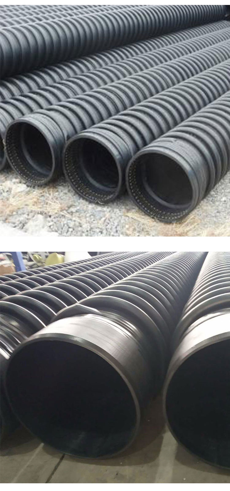 PE reinforced corrugated pipe HDPE carat pipe community renovation winding structure wall pipe sewage pipeline pipe