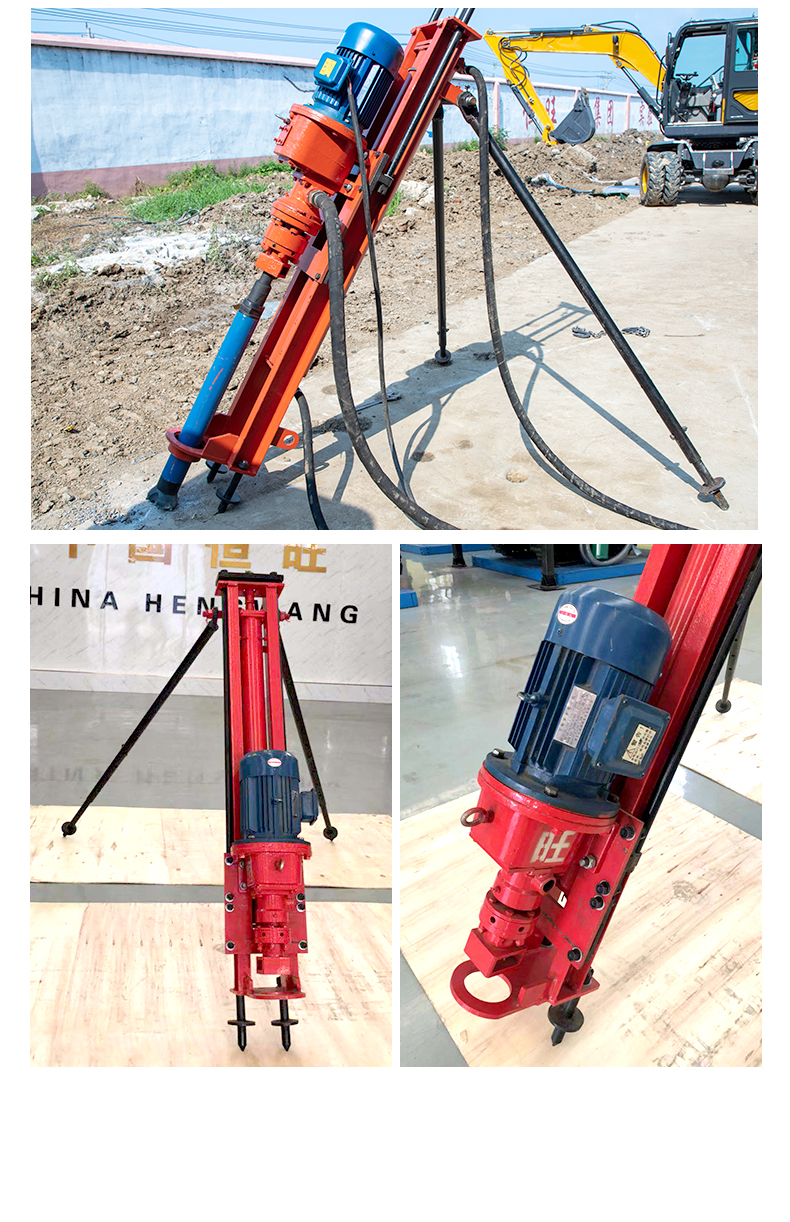 Hengwang HW100D small down-the-hole drilling machine can drill 20 meters of holes on slopes for photovoltaic drilling piles