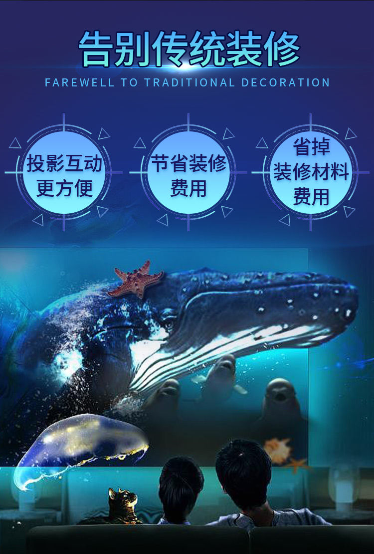 Naked Eye 3D Holographic Projector Outdoor Indoor Restaurant Ground KTV Wall Immersive Interactive Game Script Kill