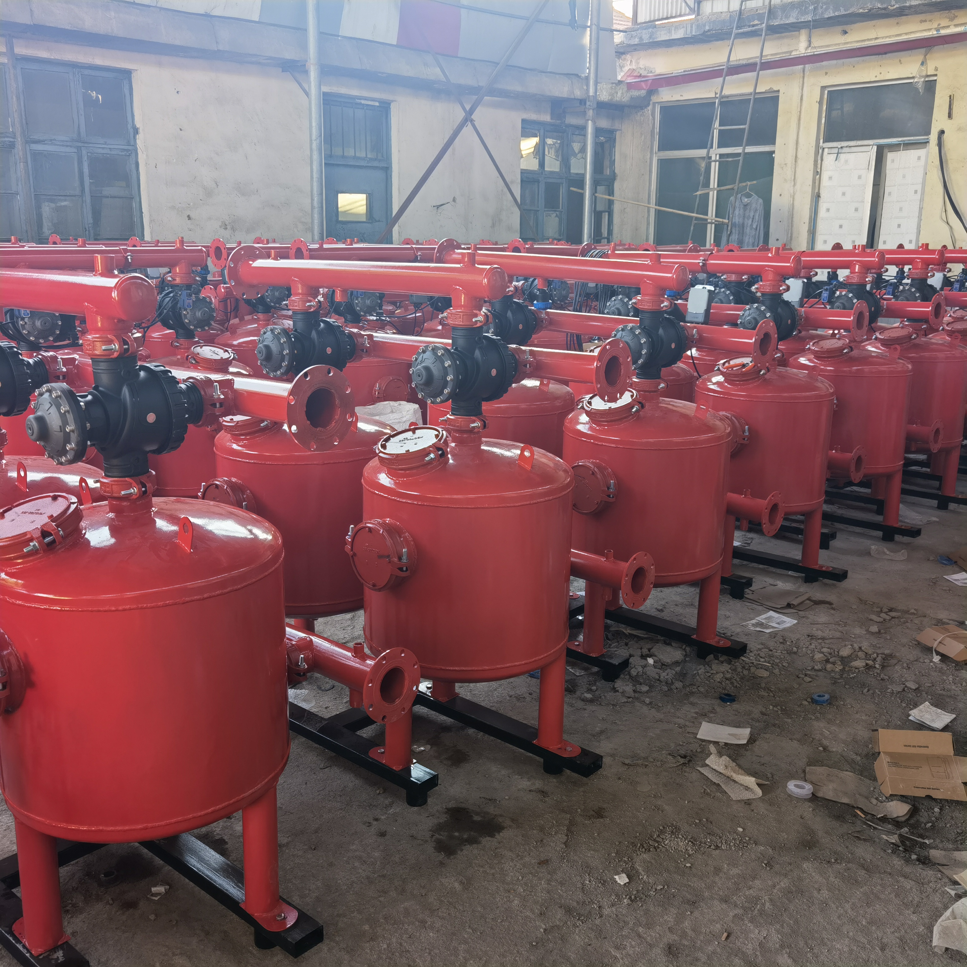Sand and gravel filter, fully automatic backwashing, agricultural river water, well water filtration, quartz sand laminated centrifugal irrigation equipment