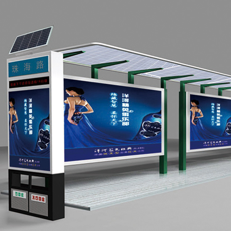 Manufacturer of galvanized municipal bus stops for multi-functional smart bus shelters in cities