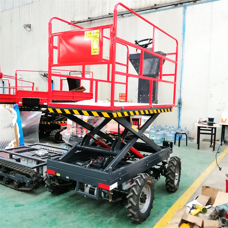 All terrain orchard picking automatic remote control elevator hydraulic walking scissor fork lifting platform