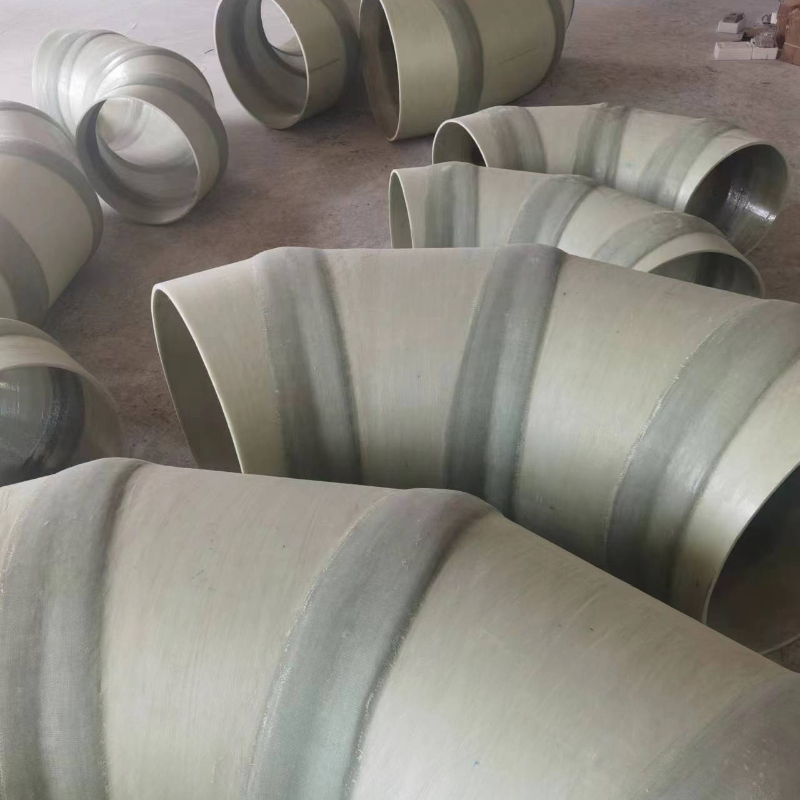 Fiberglass pipe fittings, three-way flanges, elbows, and shaped parts, variable diameter air valves