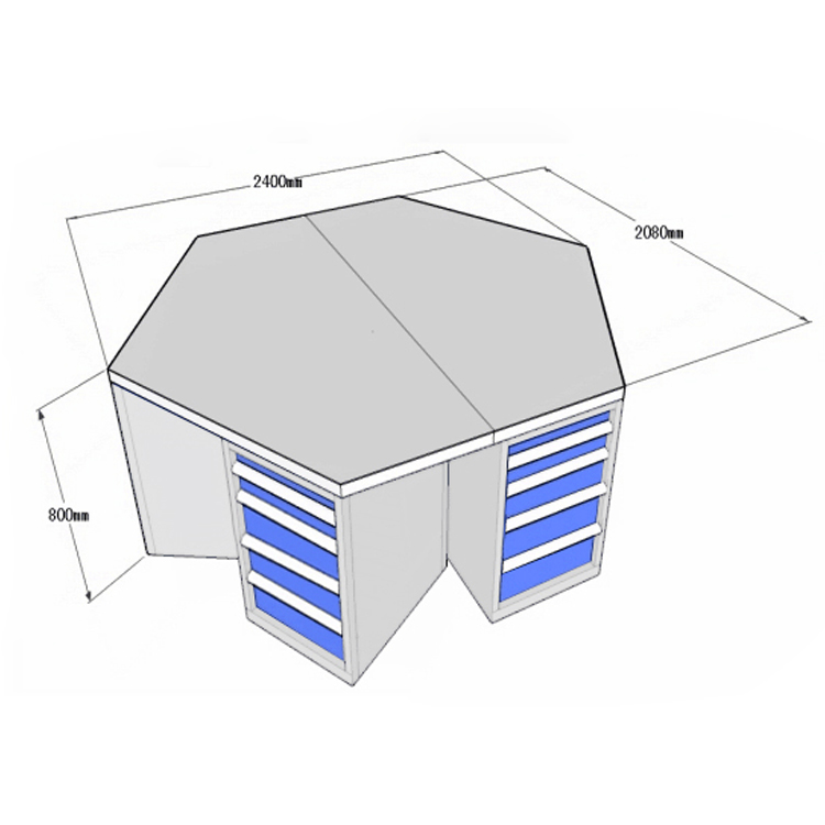 Langgu Heavy Equipment Hexagonal Fitter Platform Technical School Training Mold Hexagonal Operation Platform Six Station Workstation