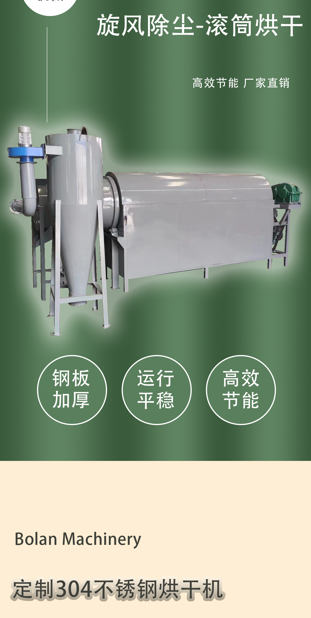 Bolan electromagnetic heating drum dryer without open flame temperature control fully automatic food and medicinal material drying equipment