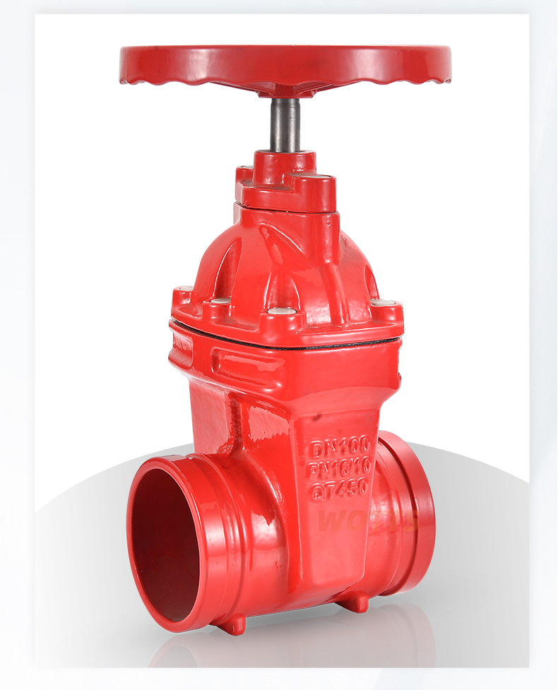 Jingtan Fire Water Valve Z85X Grooved Concealed Stem Gate Valve Lianggong Soft Seal DN100Q Ductile Iron